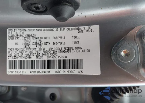 2021 Toyota Tacoma Trd Off-Road from USA, damaged, VIN 3TMCZ5AN7MM413496